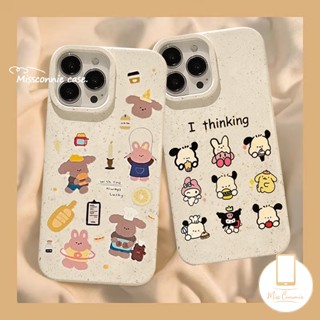 SANRIO เคสโทรศัพท์มือถือ แบบนิ่ม ลายการ์ตูนกระต่ายน่ารัก ย่อยสลายได้ เป็นมิตรกับสิ่งแวดล้อม สําหรับ iPhone 11 13 15 12 14 Pro MAX XR X 15 7 6 6S 8 Plus XS MAX SE