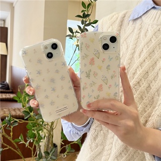 เคสป้องกันโทรศัพท์มือถือซิลิโคน ลายดอกไม้ กันกระแทก สําหรับ Apple Iphone 14 13ProMax 12 13pro 11 14pro 15