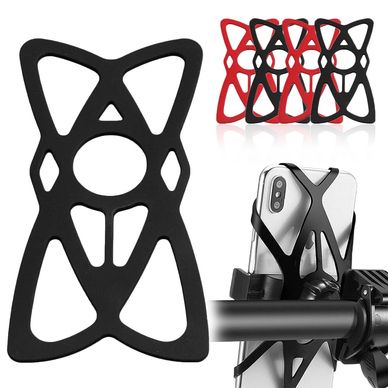Universal Motorcycle Bike Phone Holder Silicone Replacement Bicycle Handlebar Phone Strap Anti-slip 