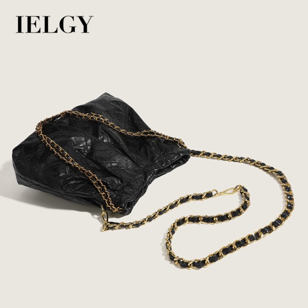 IELGY สุภาพสตรี Rhombus หนังนุ่มไหล่ Messenger Bucket Bag ความจุขนาดใหญ่