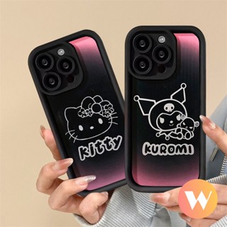 เคสโทรศัพท์มือถือ ไล่โทนสี ลายการ์ตูนเฮลโลคิตตี้ คุโรมิน่ารัก สําหรับ VIVO Y20 Y02 Y21s Y11 Y17 Y20s Y12i Y30 Y16 Y22 Y27 Y36 Y02T Y35 Y12 Y22s Y15 Y21 Y15s Y12s Y15A Y20i Y51 Y31 Y91 Y91C Y50