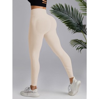 กางเกงโยคะ/กางเกงกีฬา กางเกงโยคะ เอวสูง ผ้าถัก ระบายอากาศ ไร…