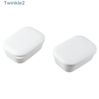 Twinkle ที่วางสบู่ พร้อมฝาปิด ถอดออกได้ กันรั่วซึม สีขาว สําหรับเดินทาง ตั้งแคมป์ ยิม 4 ชิ้น