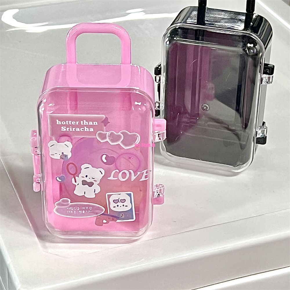 น่ารักเก็บตู้เย็นขนาดเล็กสไตล์สาววัยรุ่น MINI รถเข็นขนาดใหญ่ความจุ DUST-Proof Finishing Case InsStylee