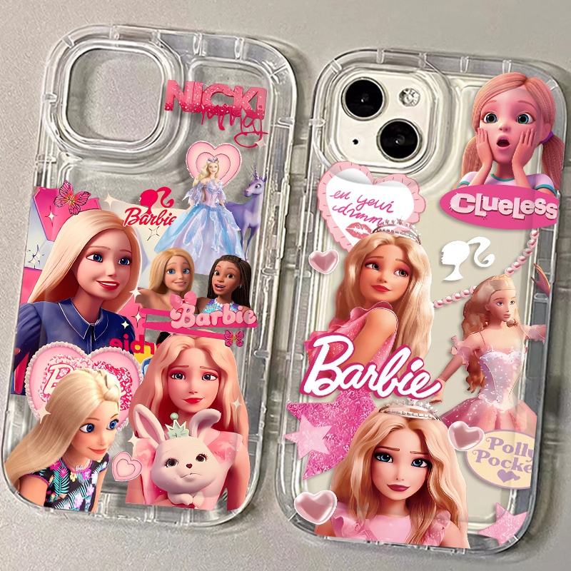 เคสโทรศัพท์มือถือแบบนิ่ม ใส กันกระแทก ลายเจ้าหญิงบาร์บี้น่ารัก สําหรับ IPhone 15 14 11 Pro Max 13 12 8 7 Plus XS X XR SE 2020