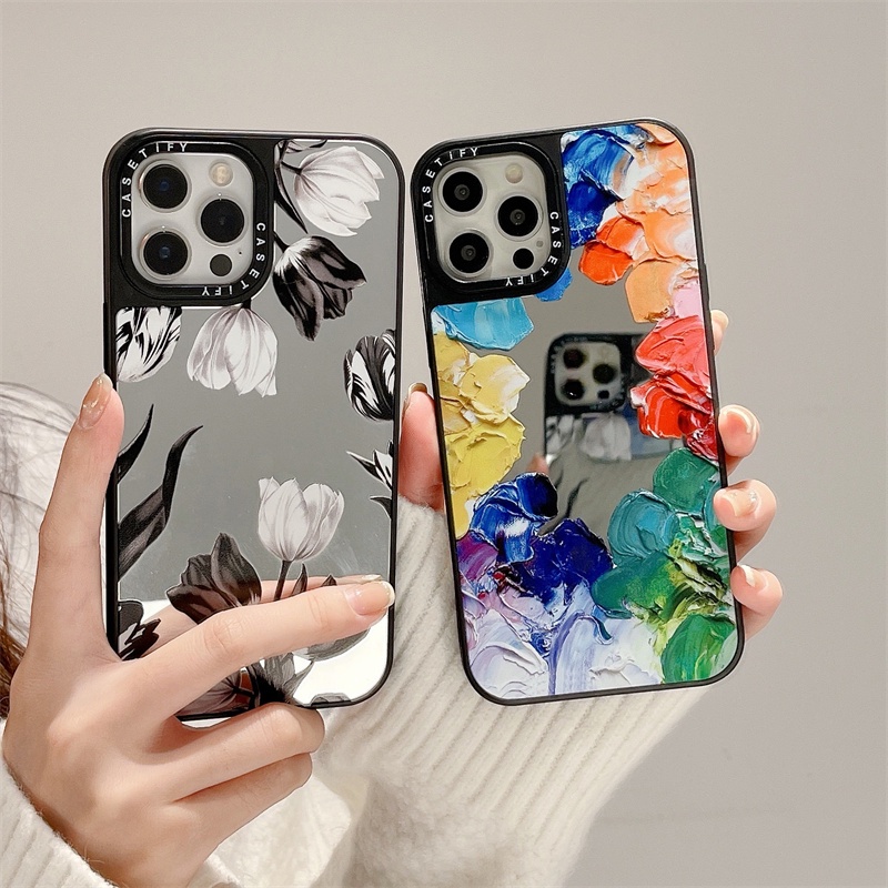 เคสโทรศัพท์มือถือ ซิลิโคนนิ่ม TPU กันกระแทก ลายดอกทิวลิป สีน้ํา สําหรับ iPhone 11 12 Pro Max 13 Pro Max 14 Pro Max 15 Pro Max