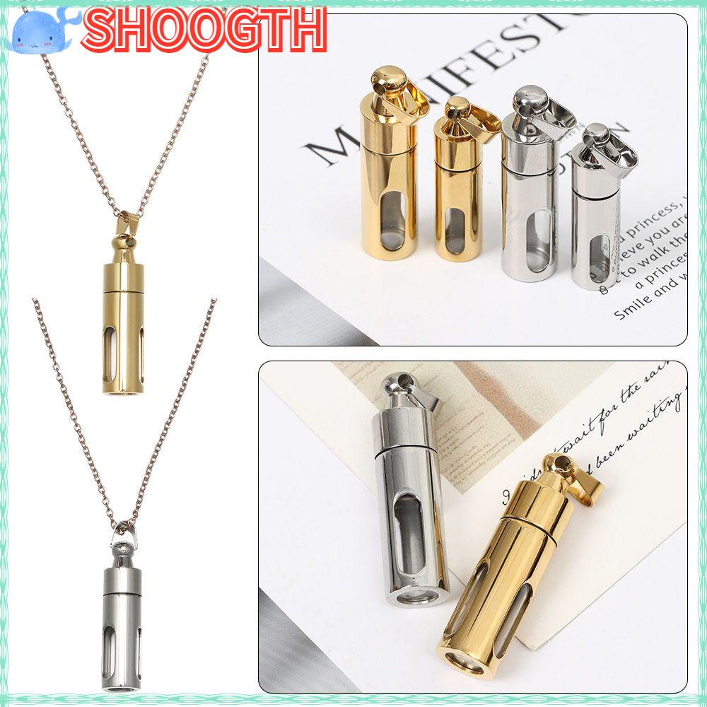 Shoogth จี้ขวดน้ําหอม สเตนเลส ทรงกระบอก เครื่องประดับแฟชั่น