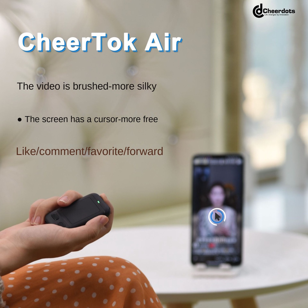 CheerTok Air เอกพจน์ โทรศัพท์มือถือการควบคุมระยะไกล CHP03 เมาส์อากาศ Bluetooth ทัชแพดมัลติฟังก์ชั่นไร้สาย