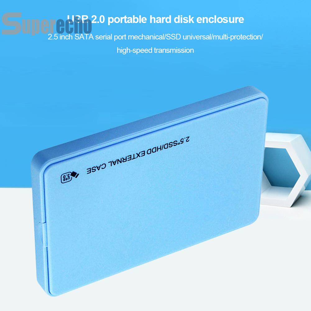 กล่องฮาร์ดดิสก์ไดรฟ์ภายนอก 2.5 นิ้ว HDD SSD USB2.0 480Mbps สําหรับ MacBook PC [superecho.th]