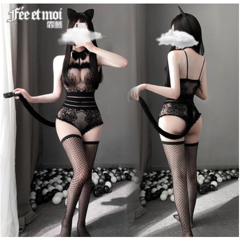สาว SM👗พร้อมส่งจากไทย 👙คอสเพลย์แมวแบบบอดี้สูทตาข่าย  #7447