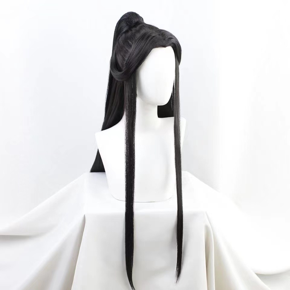 พร้อมสต็อกวิกผมอะนิเมะยาวสวรรค์อย่างเป็นทางการ Xie Lian วิกผม Master Qing Xuanchu Late Ning สไตล์โบราณความงามสีดํา