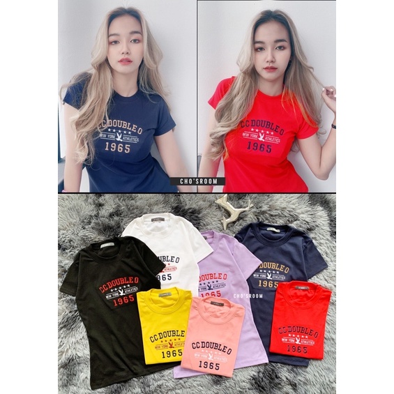 New เสื้อยืดรัดรูป ผ้าบุ้ง ฟรีไซส์ รอบอก 32"-36" ( BU-2 )