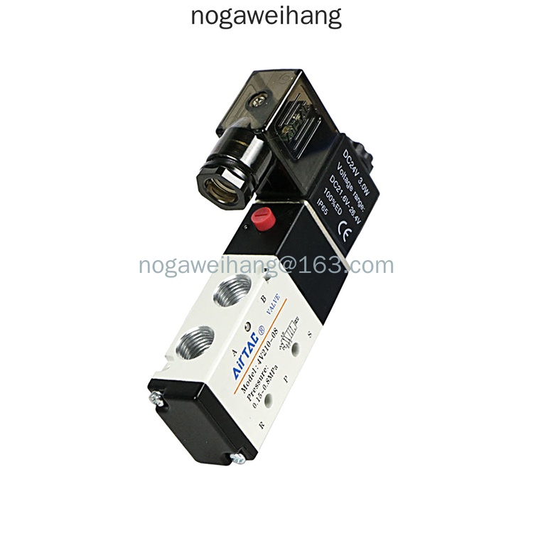 Airtac สายไฟแม่เหล็กไฟฟ้านิวเมติกวาล์ว 4V210-08BI DC24V 4V210-08AI AC220V 4V110-06BI DC24V 4V110-06A