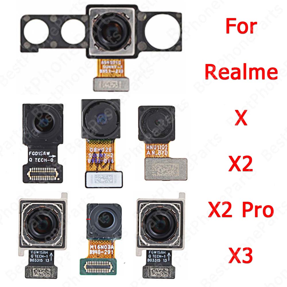 ด้านหน้าด้านหลัง Selfie กล้องสําหรับ Realme X X2 Pro X3 Facing Backside โมดูลกล้อง Flex เปลี่ยนอะไหล่