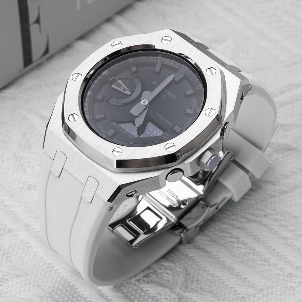 Casioak อุปกรณ์เสริม สายนาฬิกาข้อมือ สายสแตนเลสโลหะ สําหรับ Casio G Shock GA2100