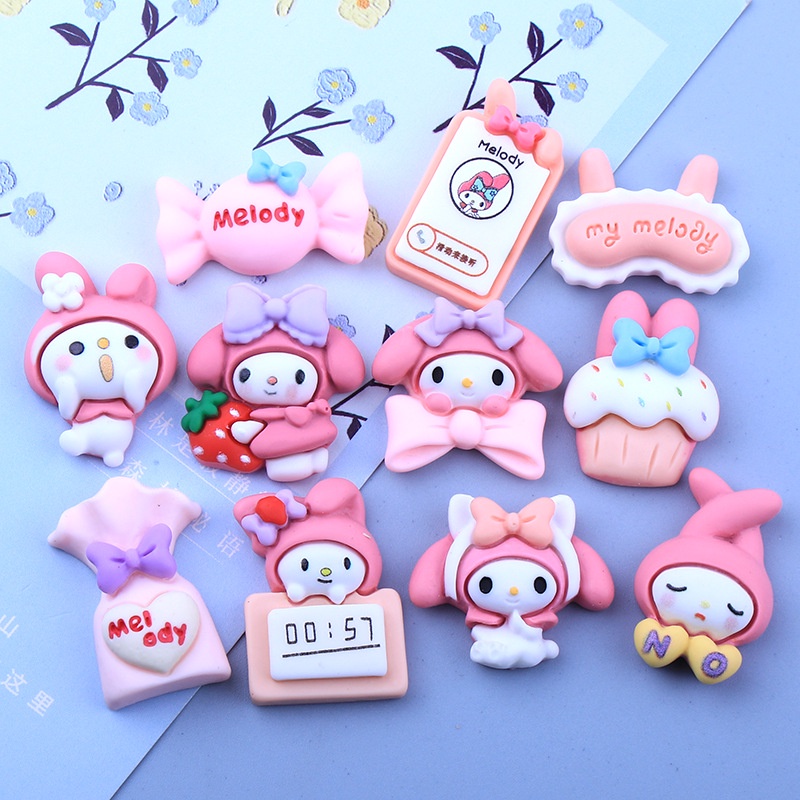 ยางรัดผมเรซิ่น ลายการ์ตูนเมโลดี้ diy อุปกรณ์เสริม สําหรับตกแต่งบ้าน