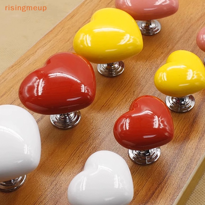 [risingmeup] ปุ่มกดชักโครก พลาสติก รูปหัวใจ หลากสี แบบพกพา