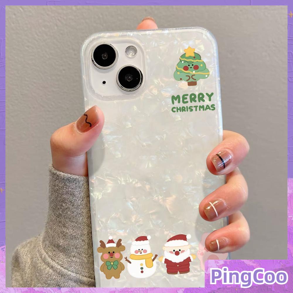 Pingcoo - เข้ากันได้สำหรับ เคส iphone 11 เคสไอโฟน เคสไอโฟน11 กรณี CLEAR กรณีเชลล์รูปแบบกระดาษแข็ง TPU Soft Merry Christmas Elk Tree Snowman ของขวัญใช้งานร่วมกับ iPhone 14 PRO MAX 13 PRO MAX 12 PRO MAX 11 XR XS