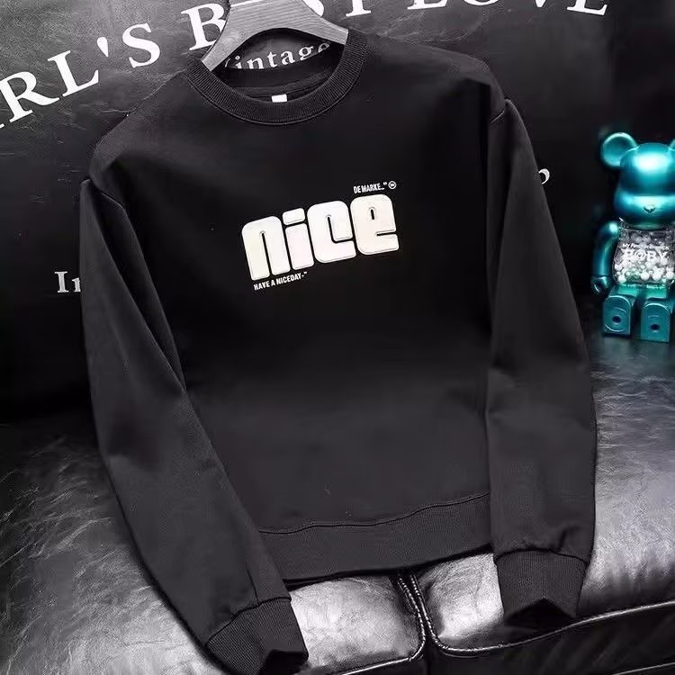 เสื้อกันหนาวแขนยาว คอกลม หนังกลับ แบบสวมหัว เข้ากับทุกการแต่งกาย แฟชั่นฤดูใบไม้ผลิ สําหรับผู้ชาย