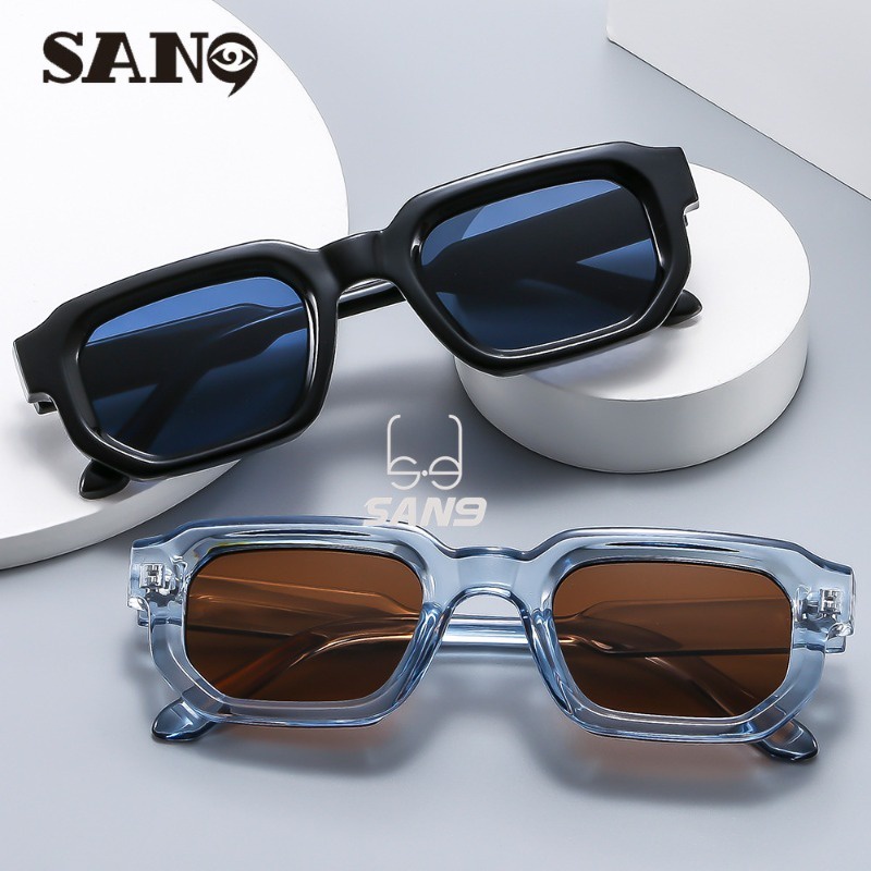 【พร้อมส่ง】COD (San9) แว่นตากันแดด กรอบหนา ทรงสี่เหลี่ยม ขนาดเล็ก สไตล์เรโทร แฟชั่นสําหรับผู้หญิง
