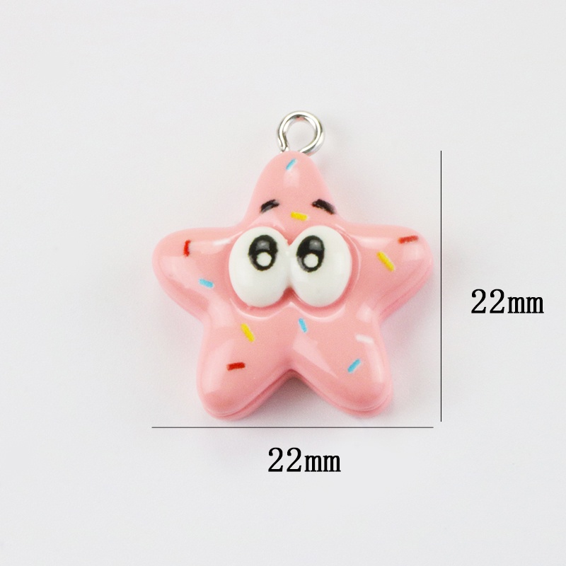 เครื่องประดับ พวงกุญแจ จี้เรซิ่น รูปการ์ตูนปู พาย ดาว ปู สีแดง ขนาดเล็ก แฮนด์เมด diy - รูปที่ 3