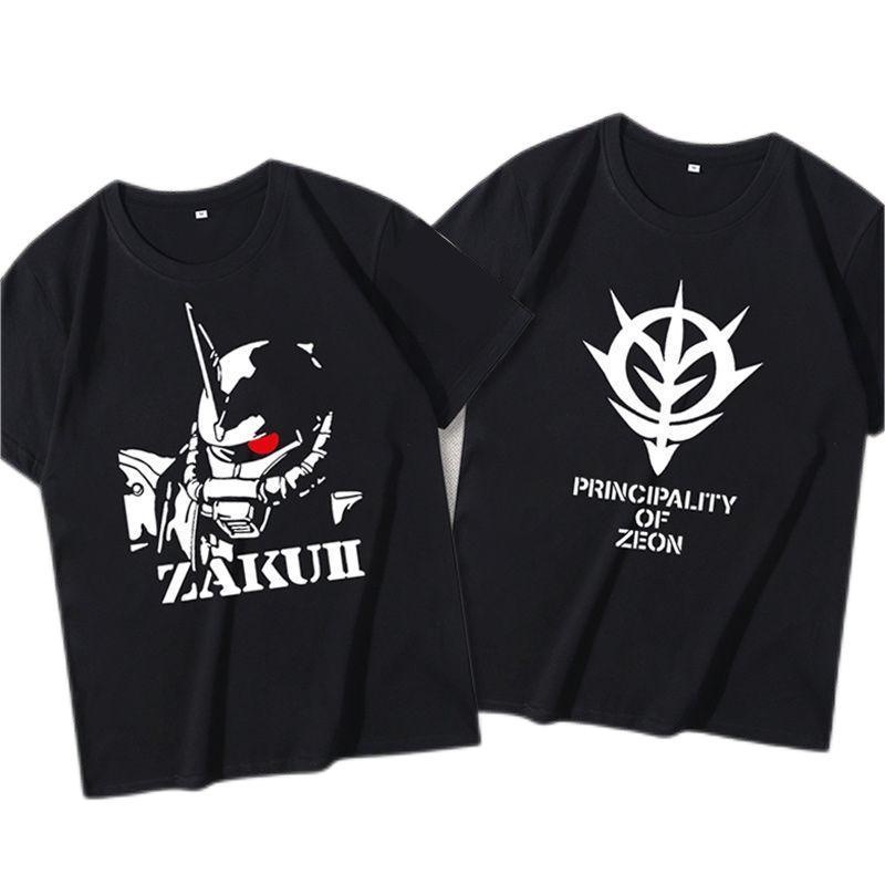 INS เสื้อยืดกันดั้ม Mobile Suit Charles Aznable และ Zaku Zion Army Zeon เสื้อยืดแขนสั้น unisex สี