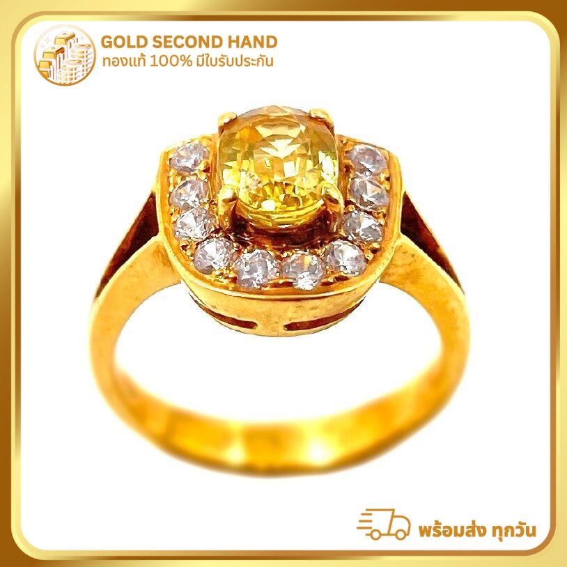 แหวนพลอยทองคำแท้ 90% (หนัก 4.15 กรัม  มีใบรับประกันจากทางร้านทอง) R25/10/2023 .12