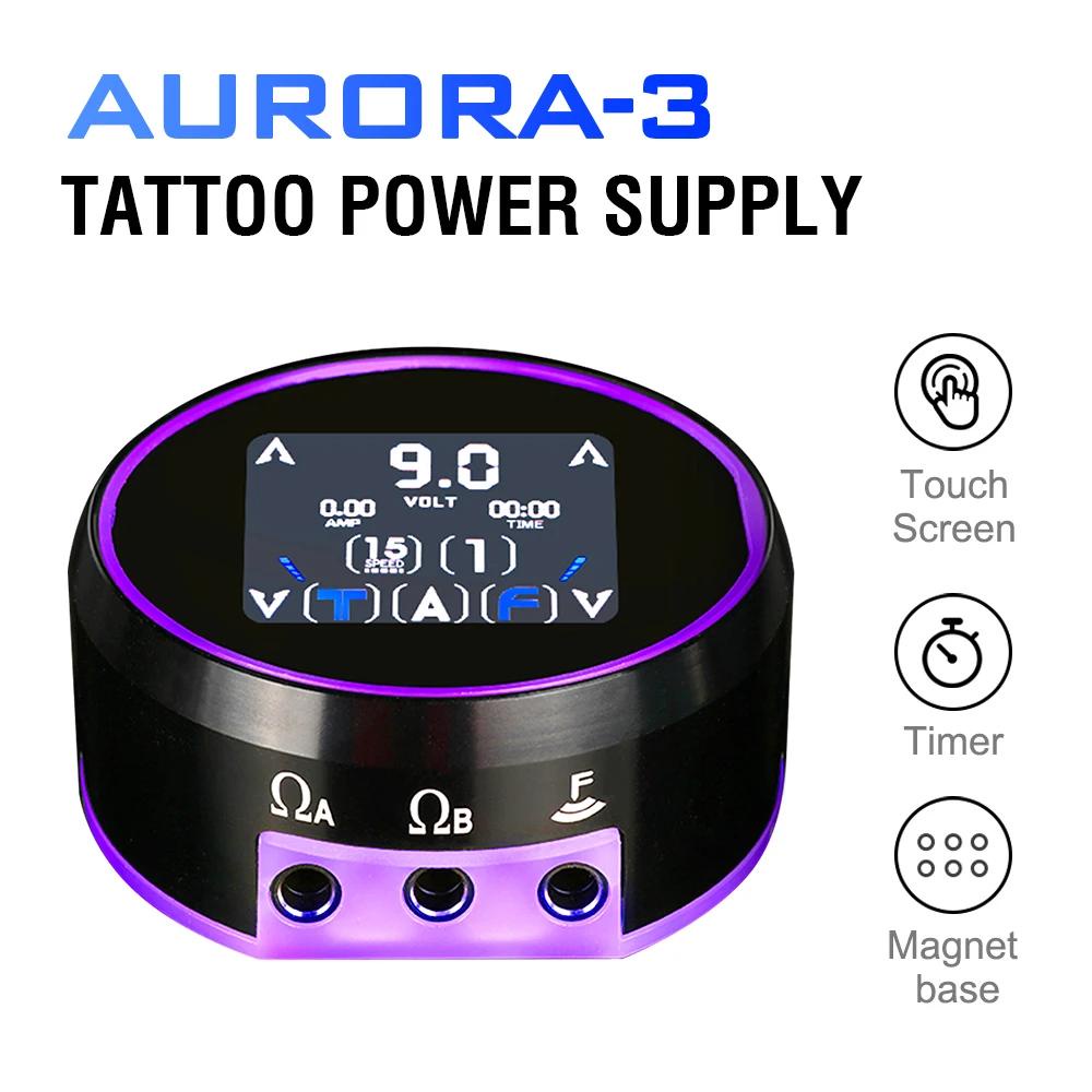 Aurora พาวเวอร์ซัพพลายสัก 2 ชิ้น คอยล์ และปากกาสักโรตารี่ แบตเตอรี่ออโรร่า 3 อัพเกรด เอาท์พุตคู่ หน้าจอสัมผัส LCD TFT - รูปที่ 2