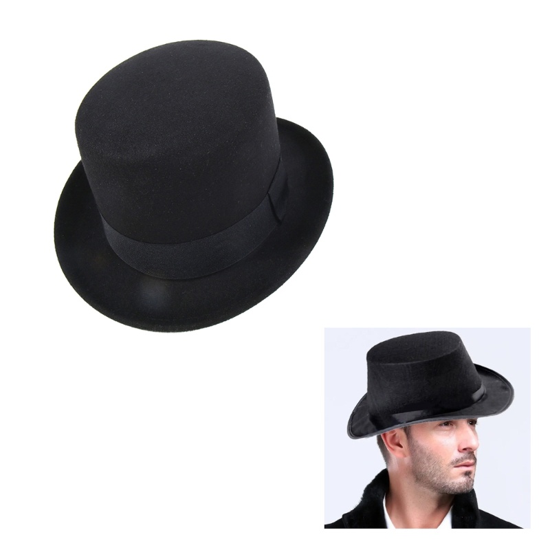OMG Vintage Fedora Hat Victorian Age White Short Brim Hat Western Magician Hat for Boy Men Adult Cap