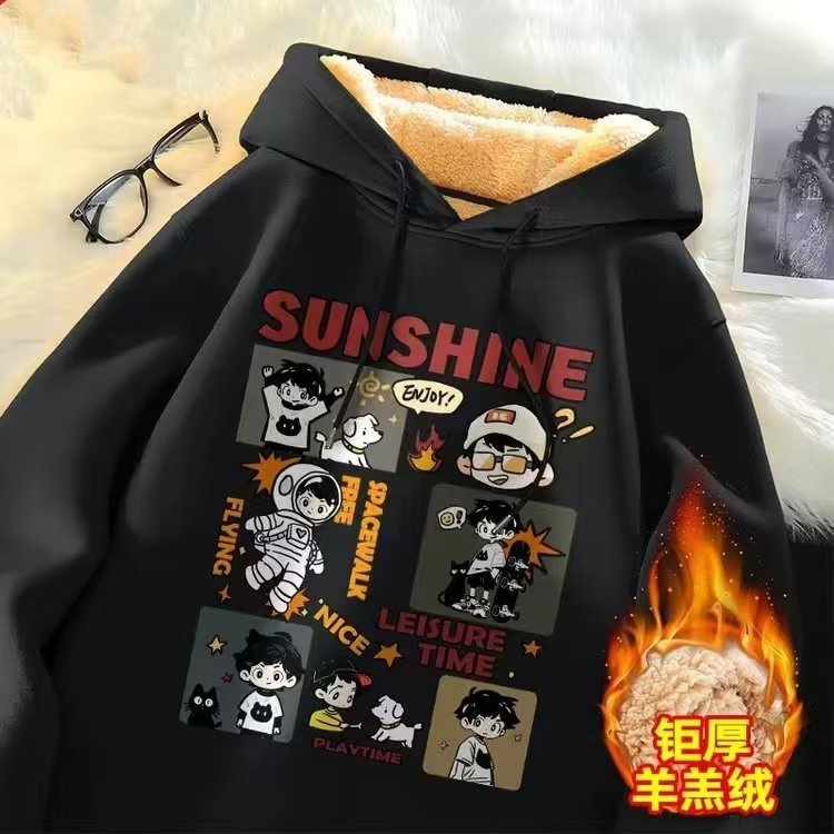 เสื้อแจ็กเก็ตกันหนาว ผ้าแคชเมียร์ แบบหนาพิเศษ มีฮู้ด ขนาดใหญ่ ให้ความอบอุ่น แฟชั่นฤดูหนาว สําหรับผู้ชาย