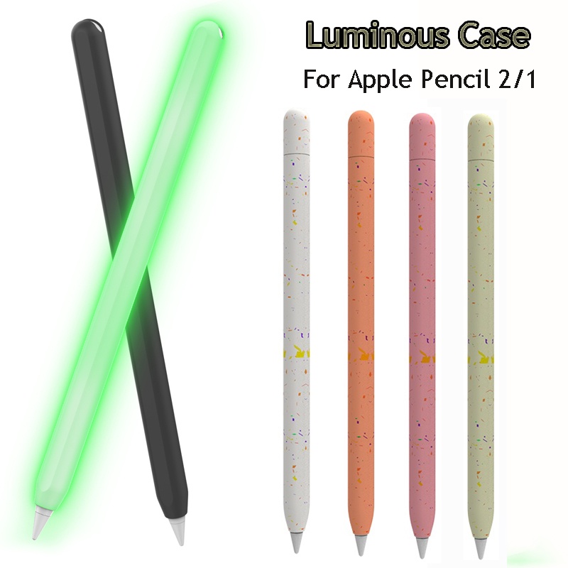 เคสซิลิโคนเรืองแสง กันลื่น สําหรับ Apple Pencil 2 1