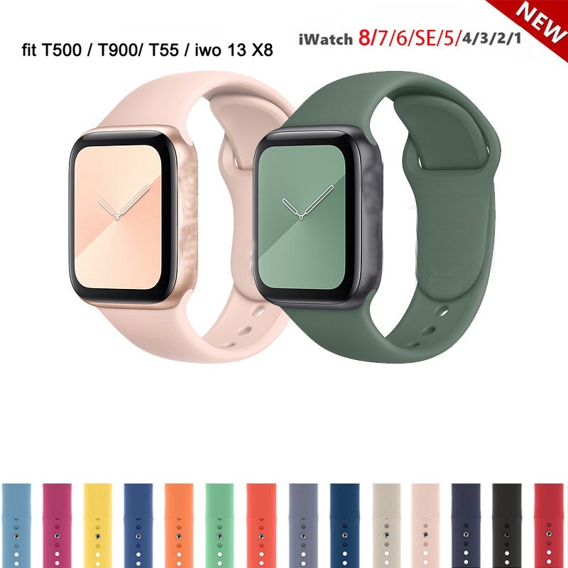 กีฬาซิลิโคนสําหรับ Iwatch Series 9 8 7 6 5 4 3 Se 8 38 มม.40 มม.42 มม.44 มม.41 มม.45 มม.สายนาฬิกาอัจ