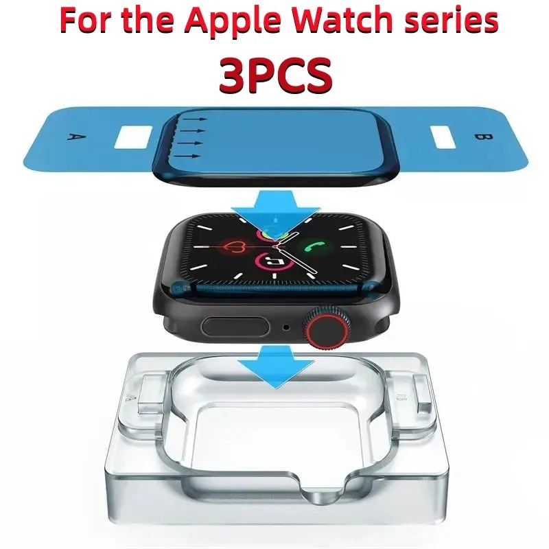 ฟิล์มเซรามิคกันรอยหน้าจอ Apple Watch 49/45/44/42/41/40/38 มม. รุ่น Ultra 8 7 SE 6 5 4 3 2 จํานวน 3 ชิ้น