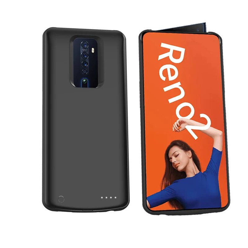 Power Case For OPPO Reno 2 Battery Charger Cases Silicone Shockproof Portable Power Bank Cover External Battery