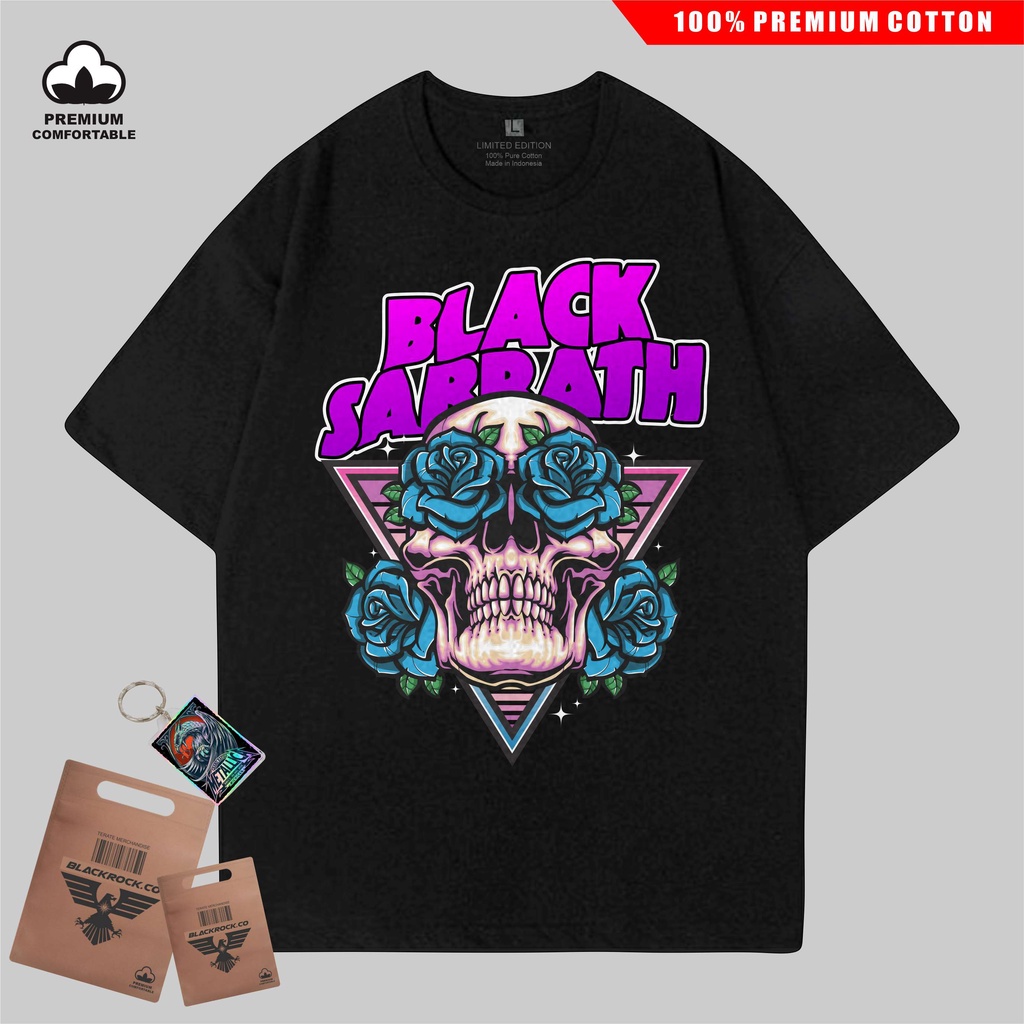 Kaos Band Terbaru Black-SABBATH-SKULL kaos Musik Band Rock Metal kaos Slipknot Nirvana The Beatles The Black dahlia Murder Premium