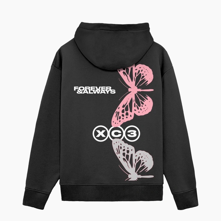 XC3 | FOREVER & ALWAYS BLACK HOODED SWEATER Mark Tuan