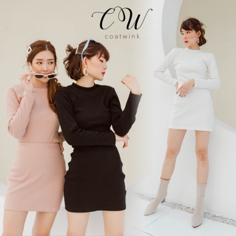 COATWINK~ชุดเซท เสื้อแขนยาว+กระโปรงสั้น Classic Slim sets