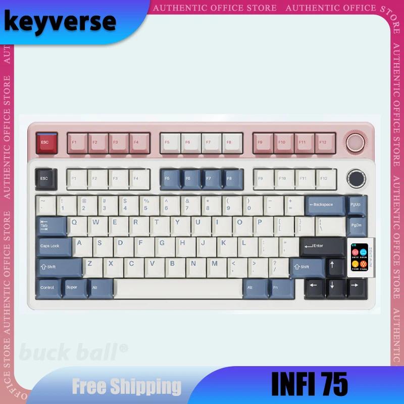 Infi75 คีย์บอร์ดเมคคานิคอลบลูทูธไร้สาย TTC PBT Type-C RGB ปรับแต่งได้ สําหรับเล่นเกม