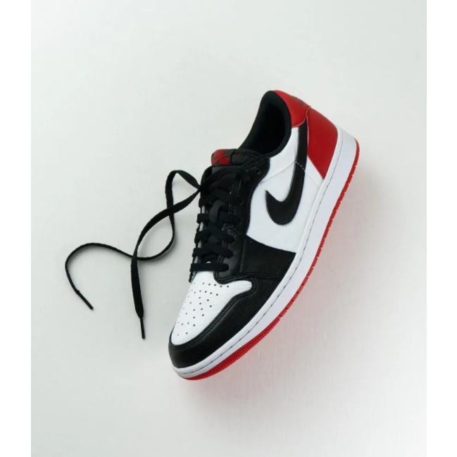 ( ของแท้ 100%) Nike AIR JORDAN 1 LOW OG BLACK TOE รองเท้า free shipping