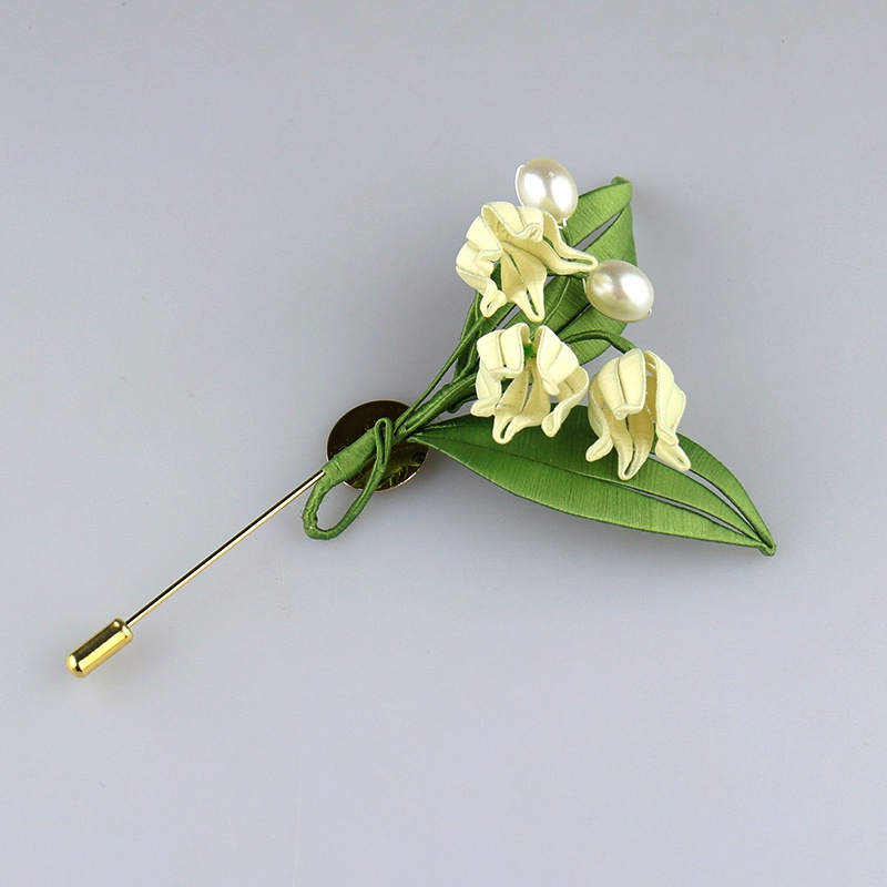 Hand-Tangled Lily of the Valley เข็มกลัด diy วัสดุแพคเกจโบราณ Corsage ทําอุปกรณ์เสริมเครื่องประดับเต้านมพร้อมหลักสูตรวิดีโอฟรี