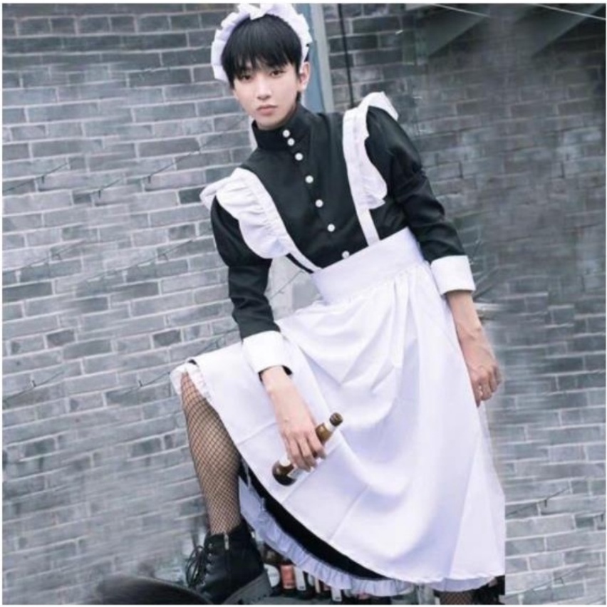 Maid Outfit Men Women Wear Cosplay Anime Maid Cosplay Cosplay Party Lolita Style Cafe Costume Male J