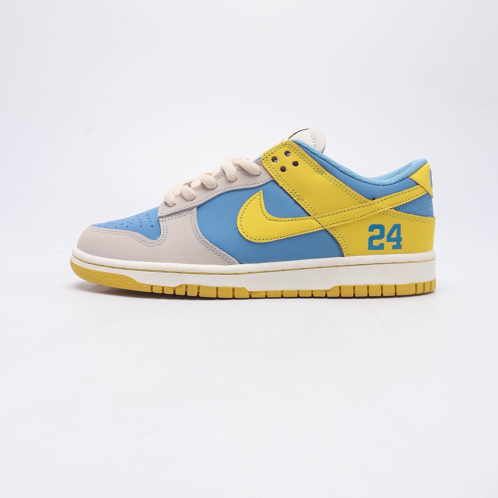 Nike SB Dunk Low Pro White Yellow Blue แฟชั่นกันลื่นคู่รักอเนกประสงค์