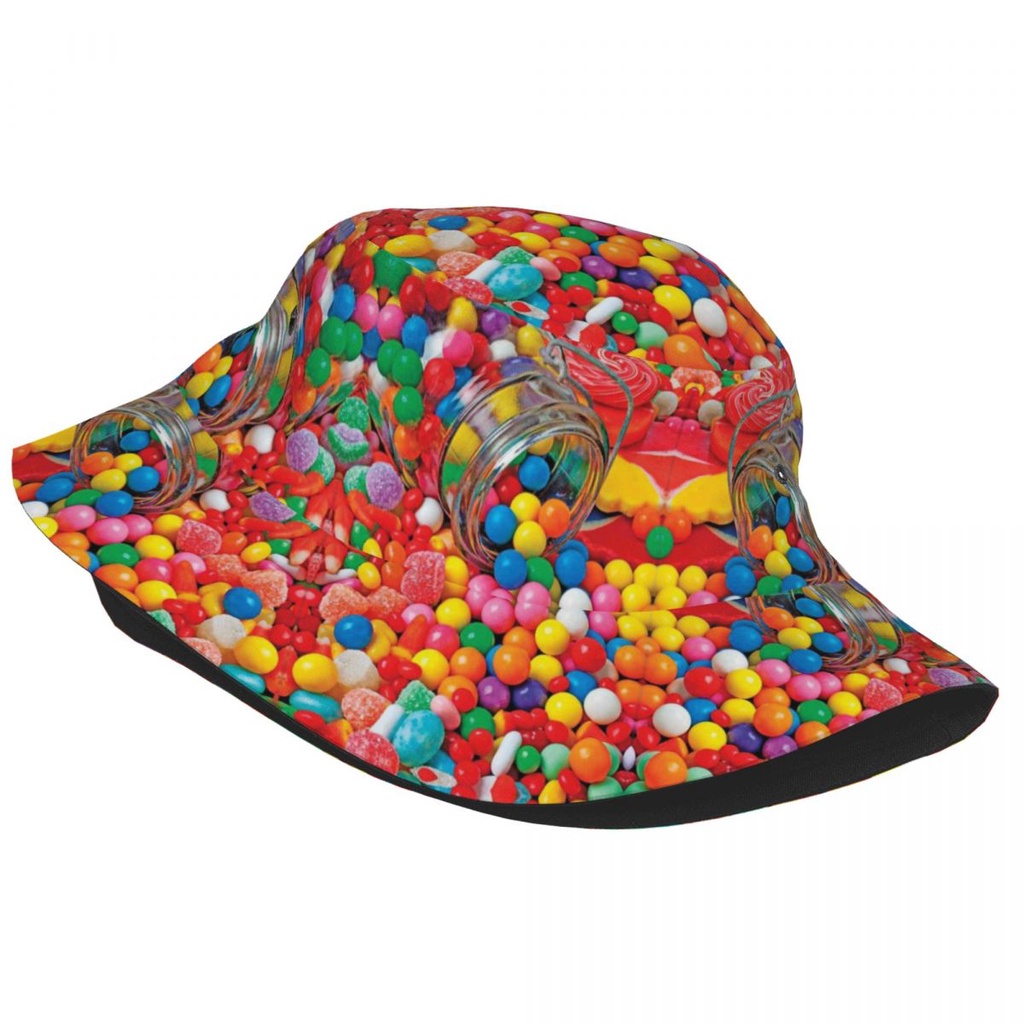 Gumballs และ Gumdrops ผู้ใหญ่บังแดดหมวกถังหมวกหมวกกันแดดหญิงญี่ปุ่นสไตล์ All-Match Street สวม Hip-Ho