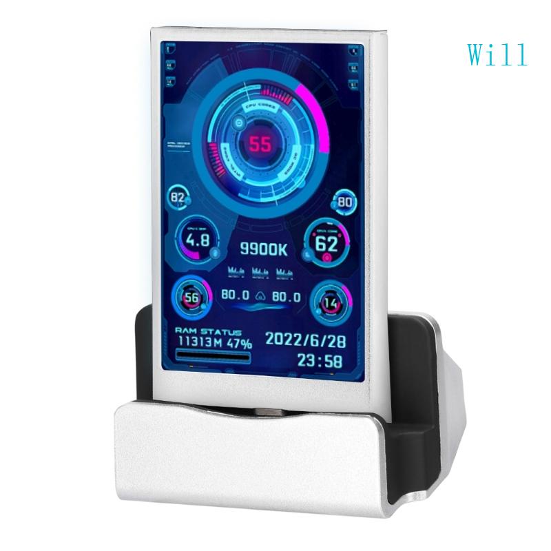 Will หน้าจอมอนิเตอร์ CPU IPS TYPEC 3 5 นิ้ว 480x320 สําหรับ Aida64 PC