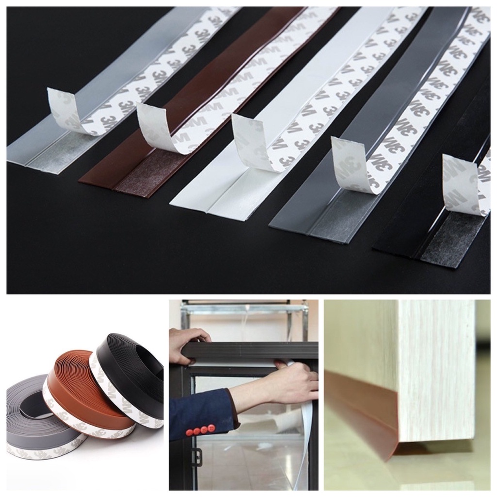 😋 เทปซีล ซิลิโคน 3M กันเสียง ลดเสียง กันฝุ่น กันกระแทก ติดขอบประตู หน้าต่าง มีกาวในตัว ยาว 5 เมตร 😋