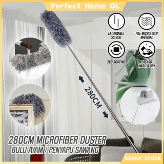 280CM Microfiber Duster Brush Adjustable Telescopic Bending Duster Feather for Cleaning