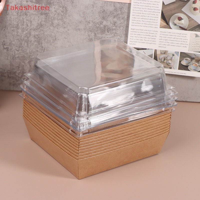 (Takashitree) กล่องกระดาษคราฟท์ สําหรับใส่อาหาร คุ้กกี้ แซนวิช โดนัท เค้ก ขนมหวาน 10 ชิ้น