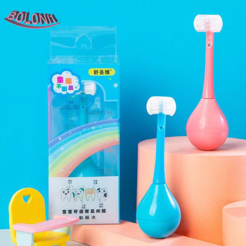 Bo แปรงสีฟัน สามด้าน ทําความสะอาดอย่างล้ําลึก นุ่ม เดินทาง สุขอนามัยช่องปาก ทําความสะอาดช่องปาก สุขภาพช่องปาก แปรงซิลิโคน ของเล่น เด็ก แปรงสีฟัน