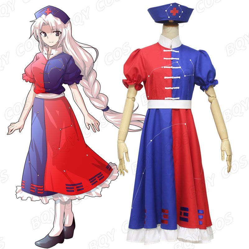 Touhou Project Imperishable Night Eirin Yagokoro คอสเพลย์เครื่องแต่งกายอะนิเมะเกมชุดครบชุด
