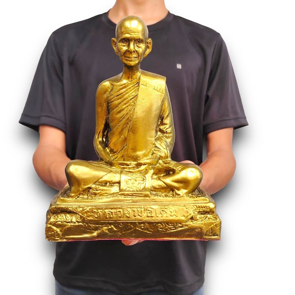 หลวงพ่อเดิม สีทอง เก่า ขนาด 5 นิ้ว สูง 6.5 นิ้ว เนื้อเรซิ่น